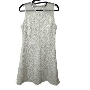 Sandro Regina Lace Overlay Mini Dress Womens Small Ivory
